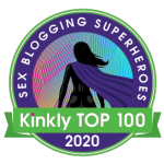Kinkly "sex blogging superheroes" badge for 2020.
